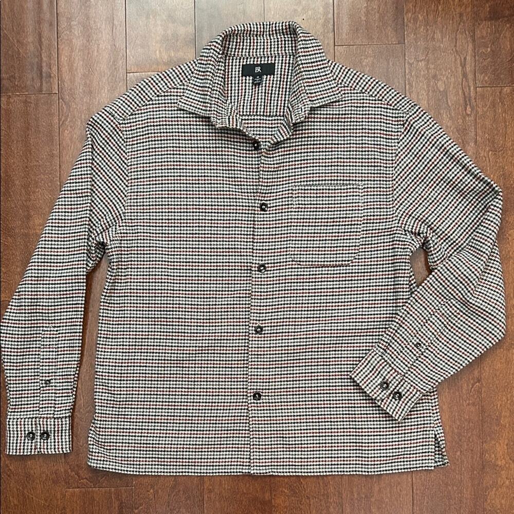 Banana Republic Men’s Multicolor Houndstooth Shirt, Thicker Material, Size Med